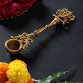 Handcrafted Brass Hawan Spoon - Durga